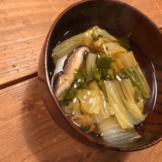 白菜！春菊！冬野菜のお汁！